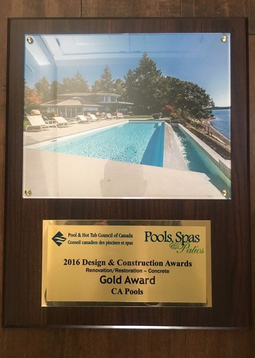 2016 Pool & Hot Tub council of Canada Design & Construction Awards (Renovation/Restoration - Concrete) Gold Award
