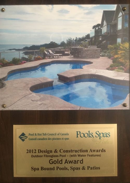2012 Pool & Hot Tub council of Canada Design & Construction Awards (Outdoor Fibreglass Pool (with Water Features) Gold Award