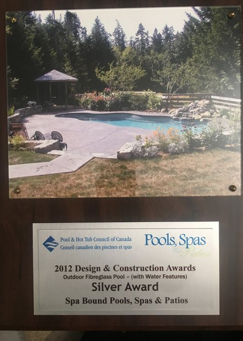 2012 Pool & Hot Tub council of Canada Design & Construction Awards (Outdoor Fibreglass Pool (with Water Features) Silver Award