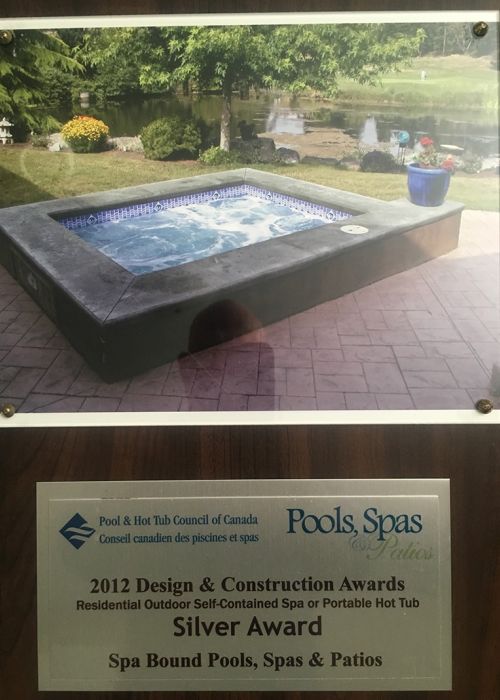 2012 Pool & Hot Tub council of Canada Design & Construction Awards (Residential Outdoor Self-Contained Spa or Portable Hot Tub) Silver Award